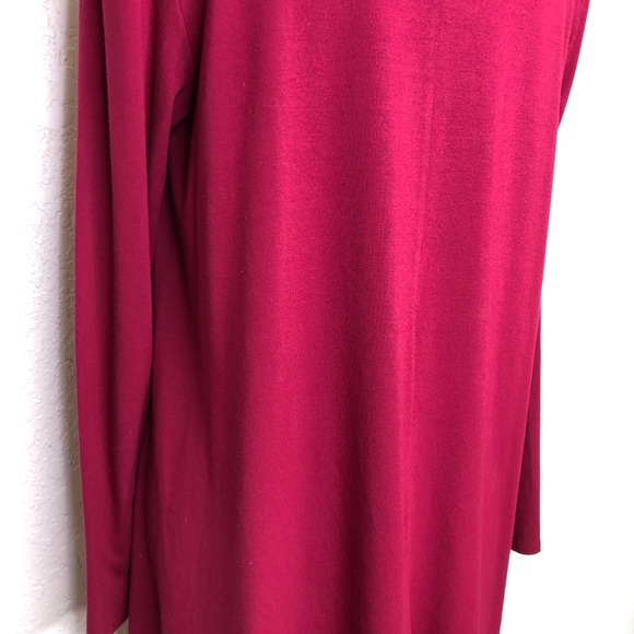 Eileen Fisher wine red long sleeve double slit hem tunic top size Medium - Picture 12 of 14